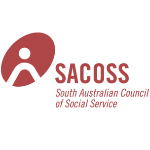 South Australian Council of Social Service (SACOSS) logo with stylized person and text