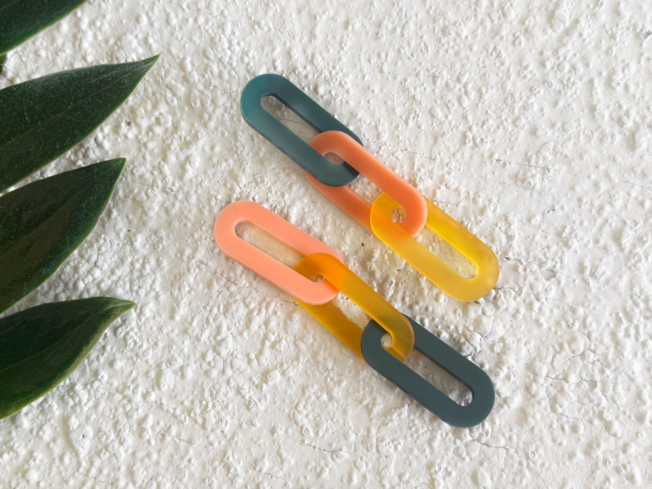 The Spano Earring in Cantaloupe, Hunter, & Sunflower  (Midi or Maxi)