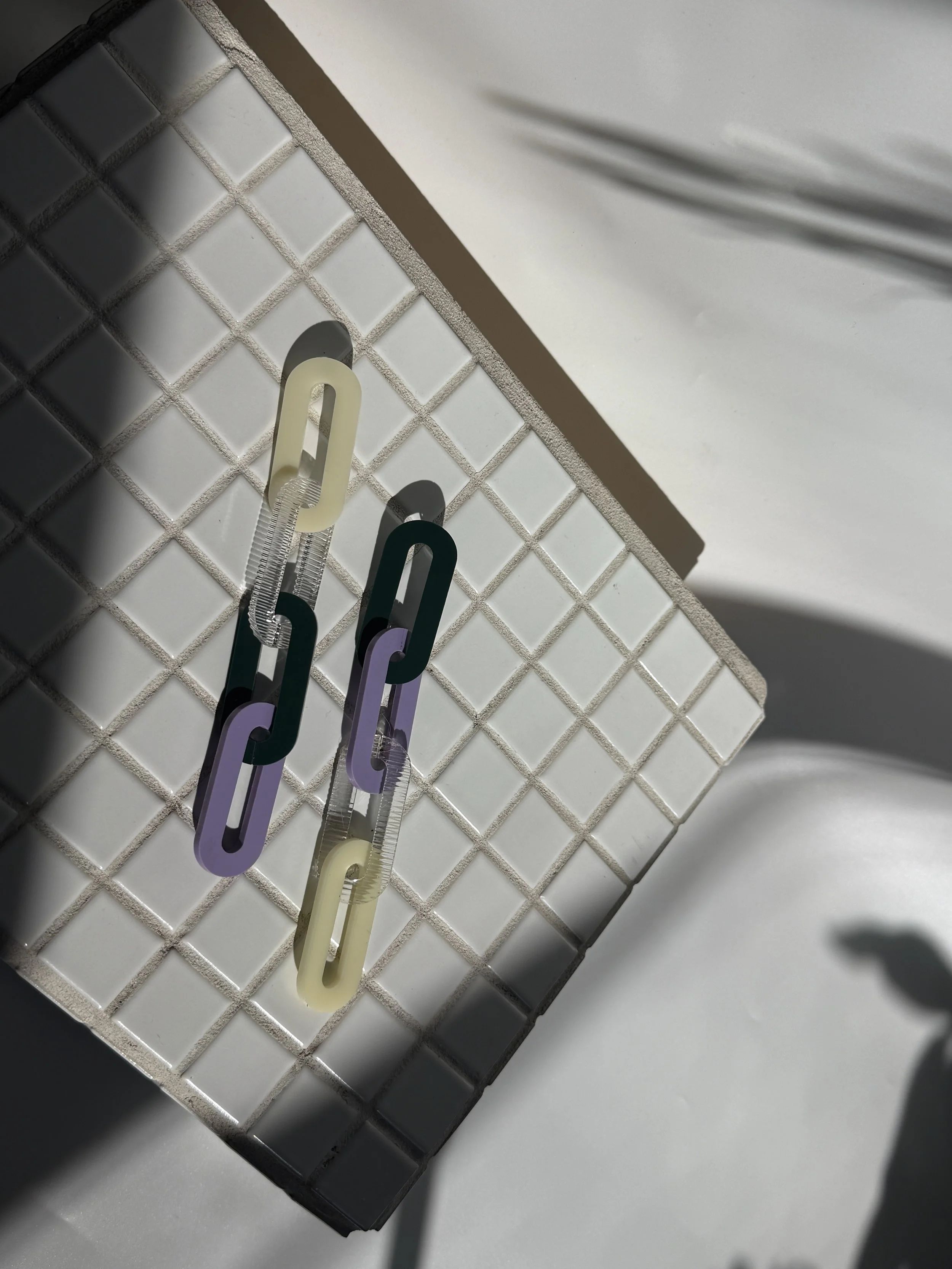 Spano Earring in Emerald, Lavender, Ribbed Clear, & Cream Acrylic (3 Sizes)