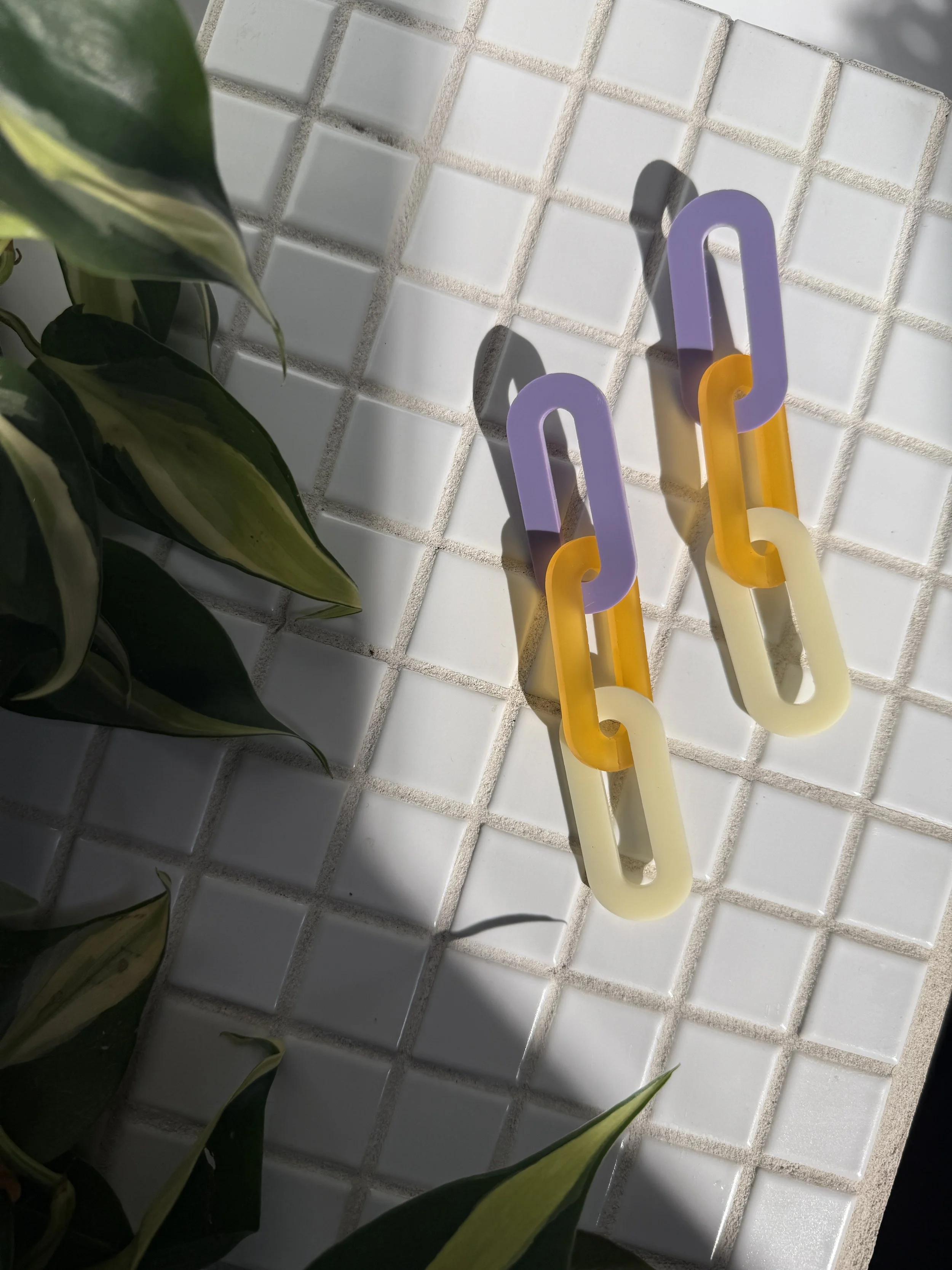 The Spano Earring in Lavender, Sunflower, & Cream (Midi or Maxi)