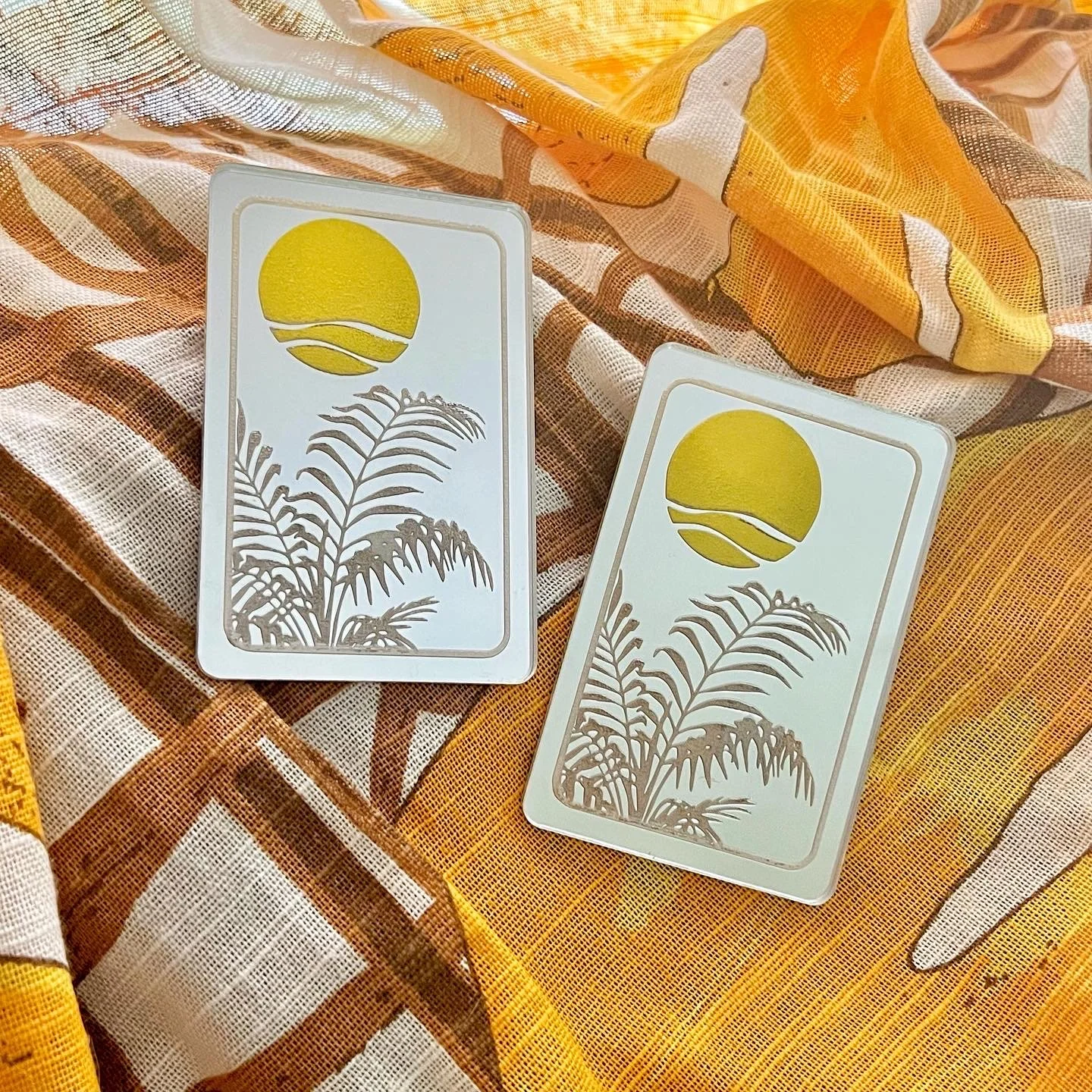 Sun & Palm Mirror Earrings