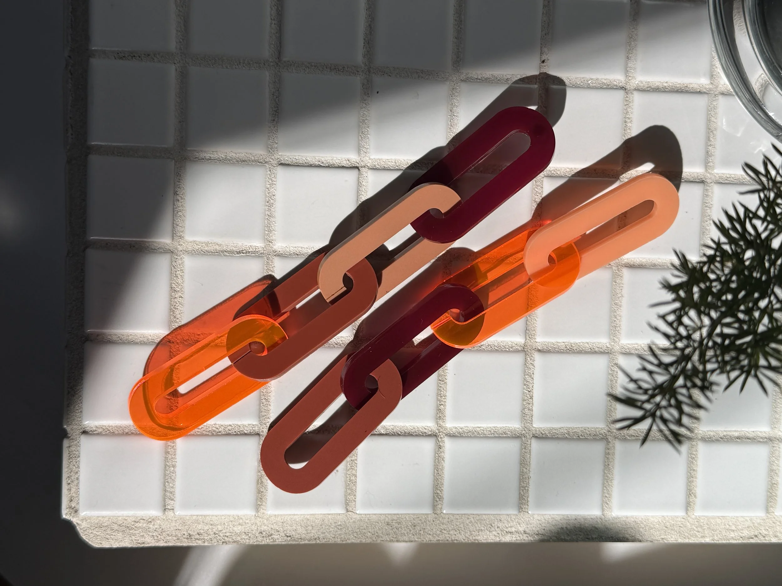 The Spano Earring in Peach, Burgundy, Fluor Pink, & Cinnamon (3 Sizes)
