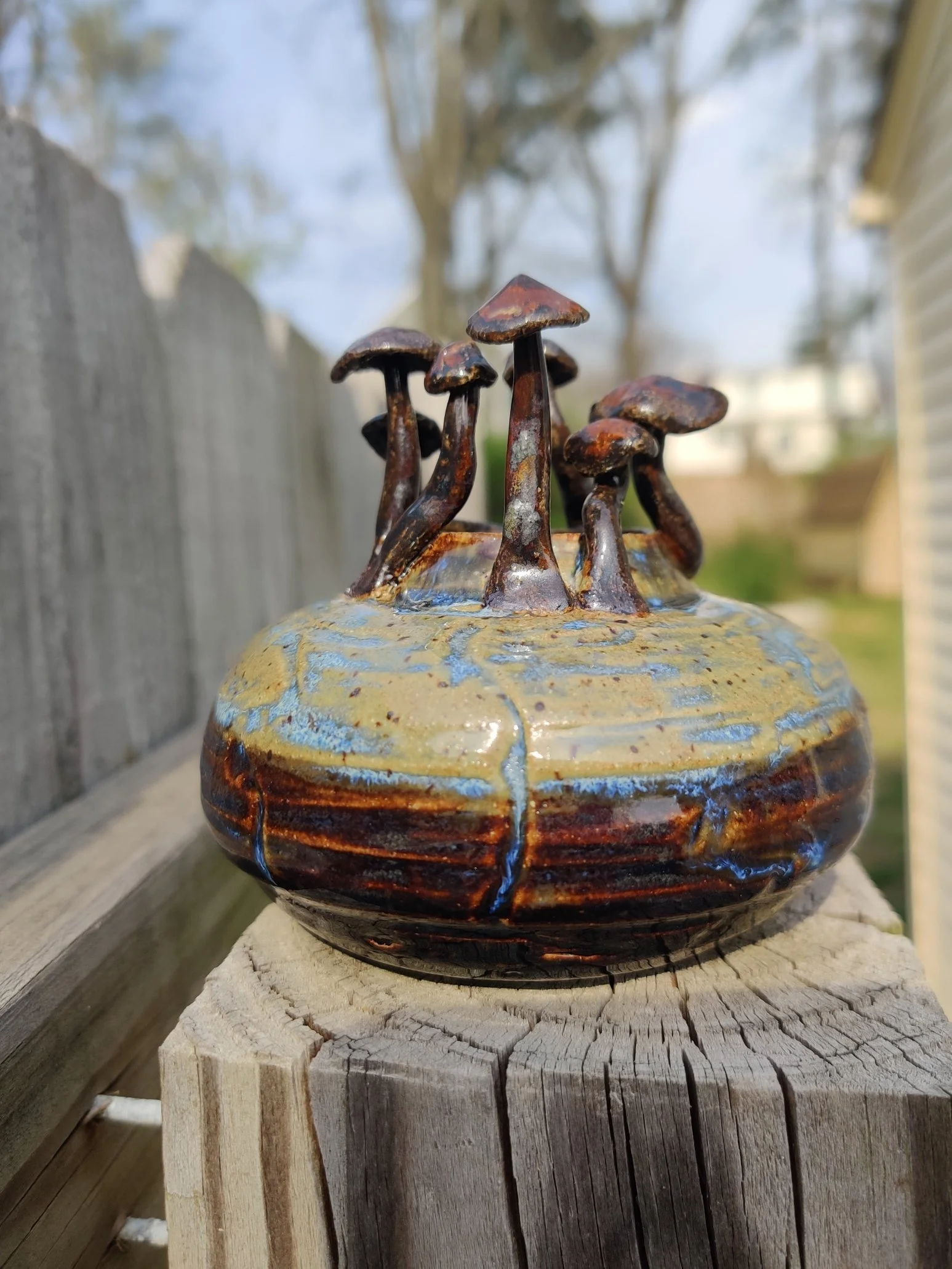 Little Brown Mushroom Vase