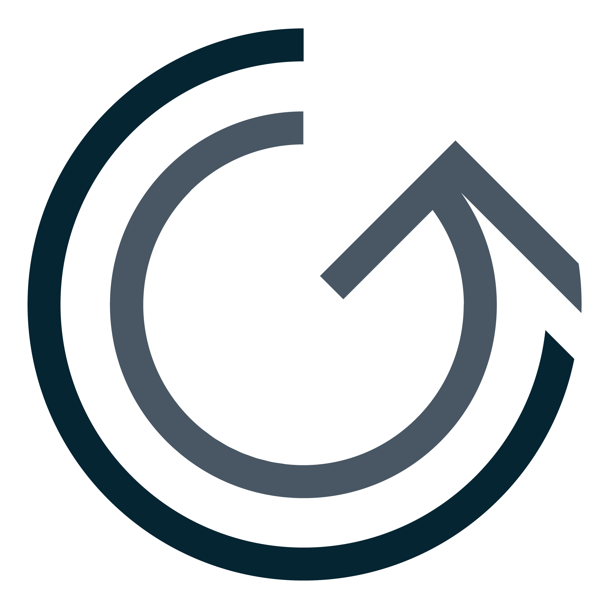 Stylized black and dark gray logo with multiple concentric semi-circles and arrow shape, resembling a Wi-Fi signal with an upward arrow.