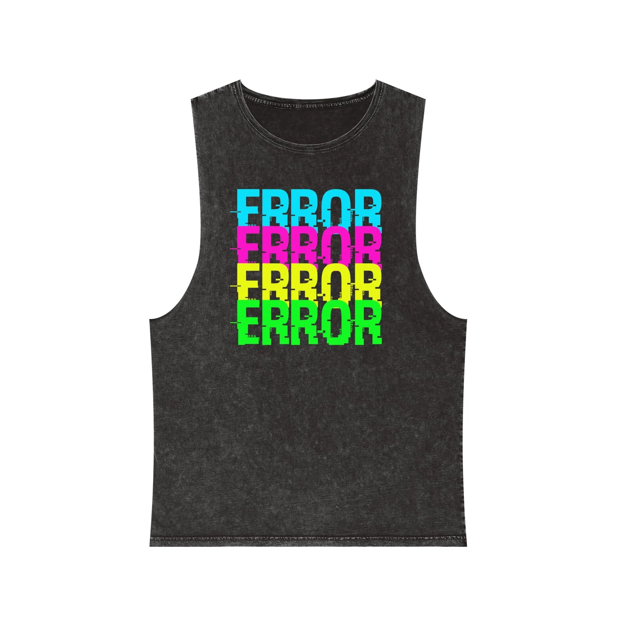 ERROR Pop Art Stonewash Tank — Retro Glitch Graphic Tank Top