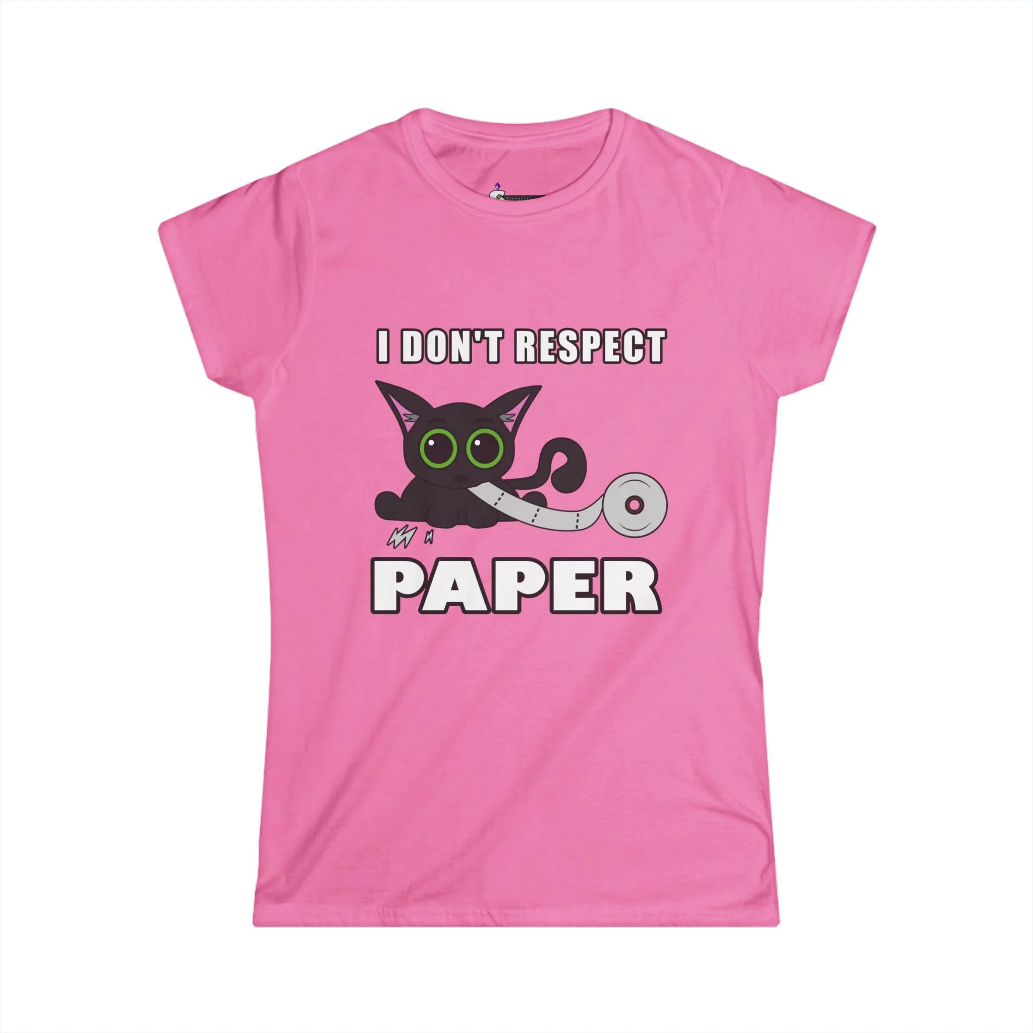 "I Don't Respect Paper" — Cheeky Cat Graphic Soft Tee