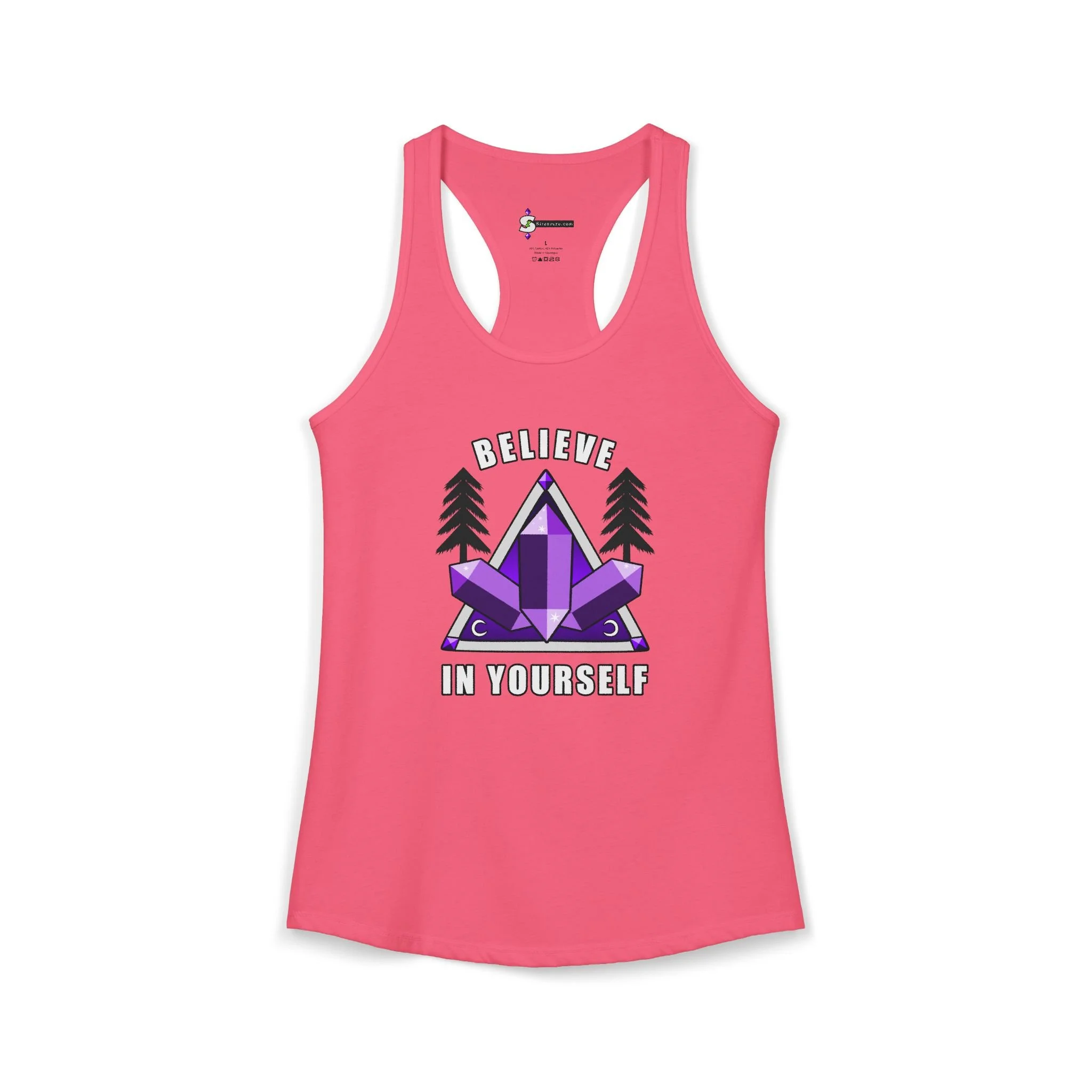 "Believe In Yourself" Purple Crystals - Graphic Soft Tank