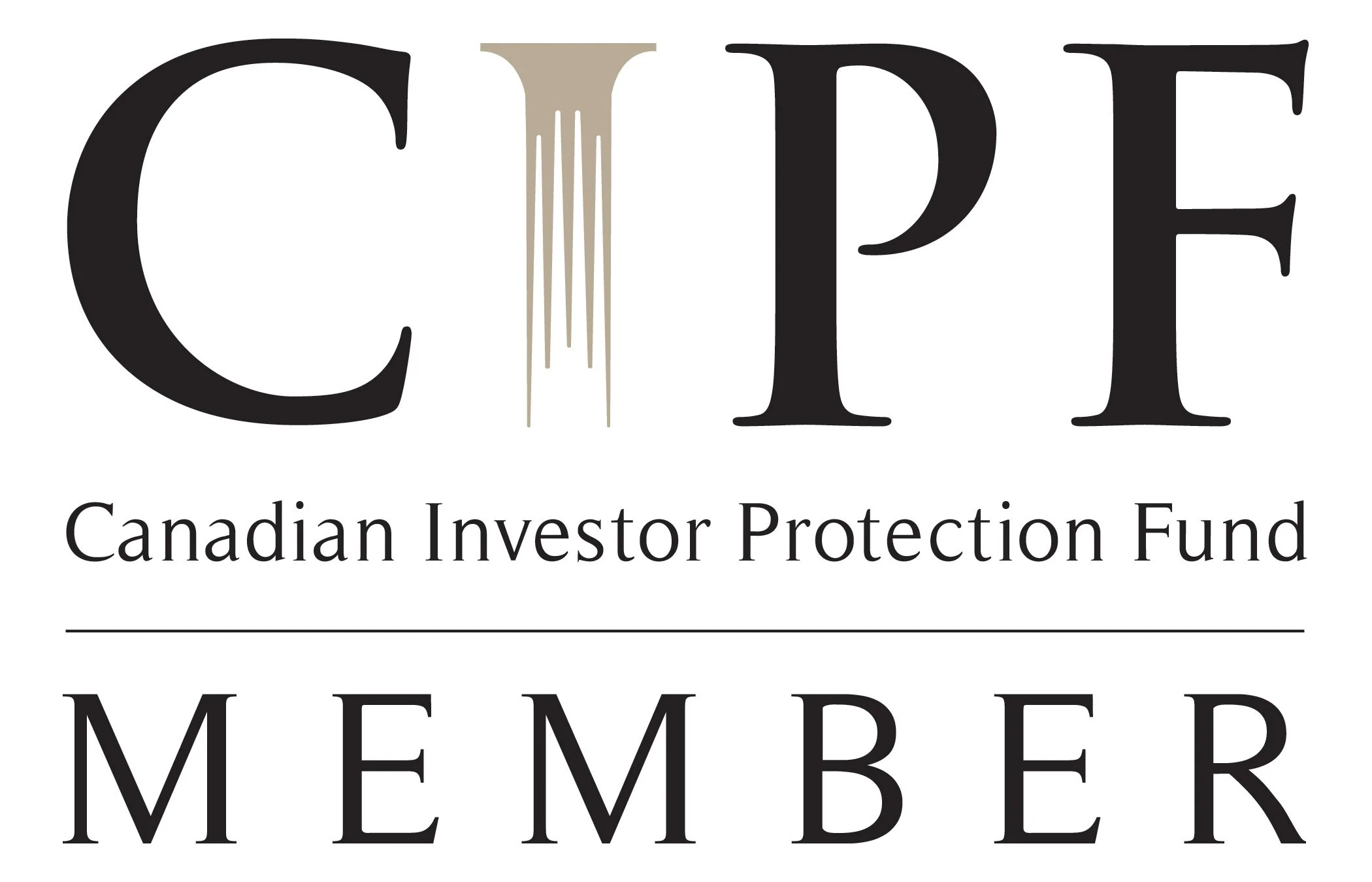 Logo of the Canadian Investor Protection Fund featuring the word 'CIPF' with a stylized torch design in the 'I' and text below that reads 'Canadian Investor Protection Fund' and 'MEMBER'.