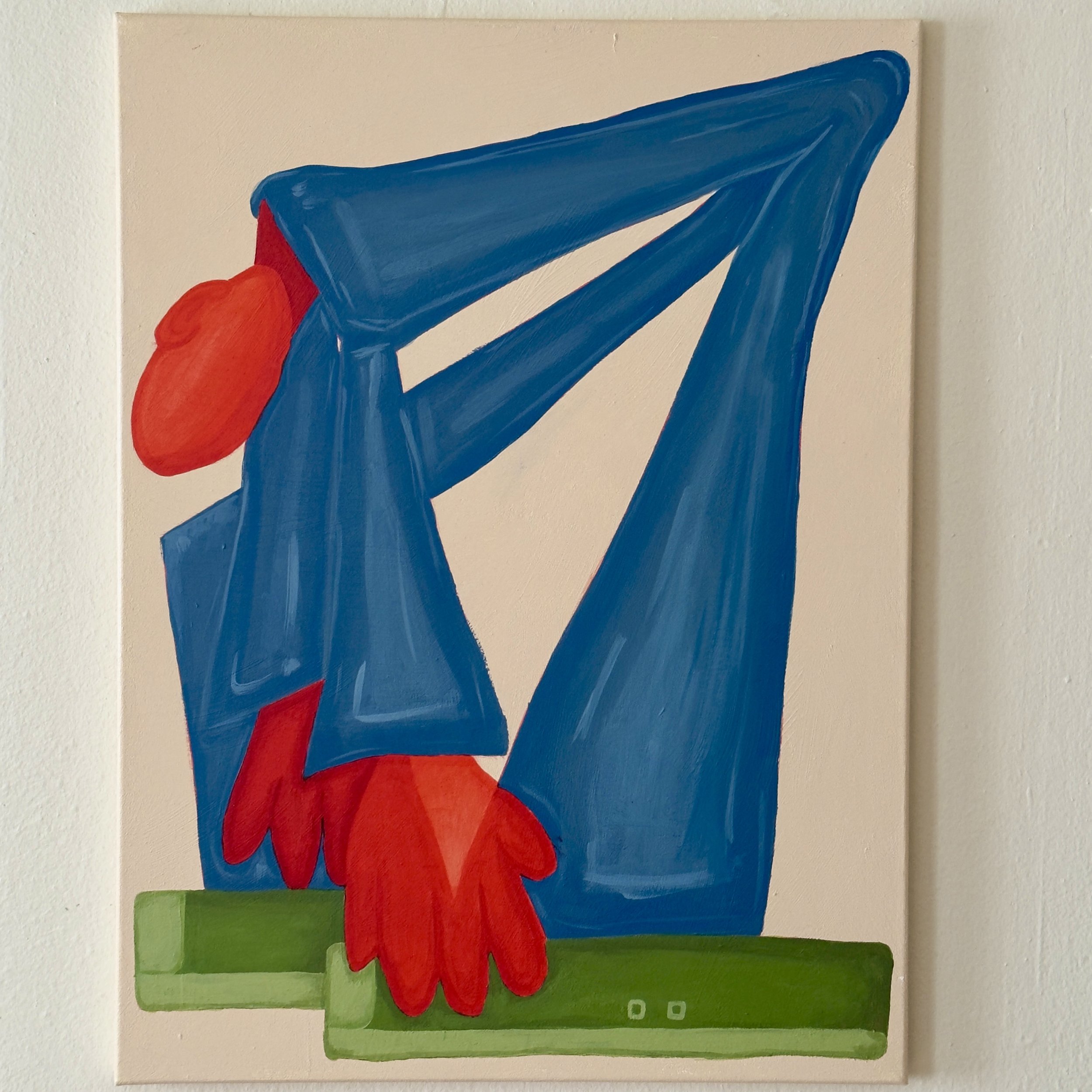 One moment, please, 2026. Acrylic on canvas. 24" x 18"