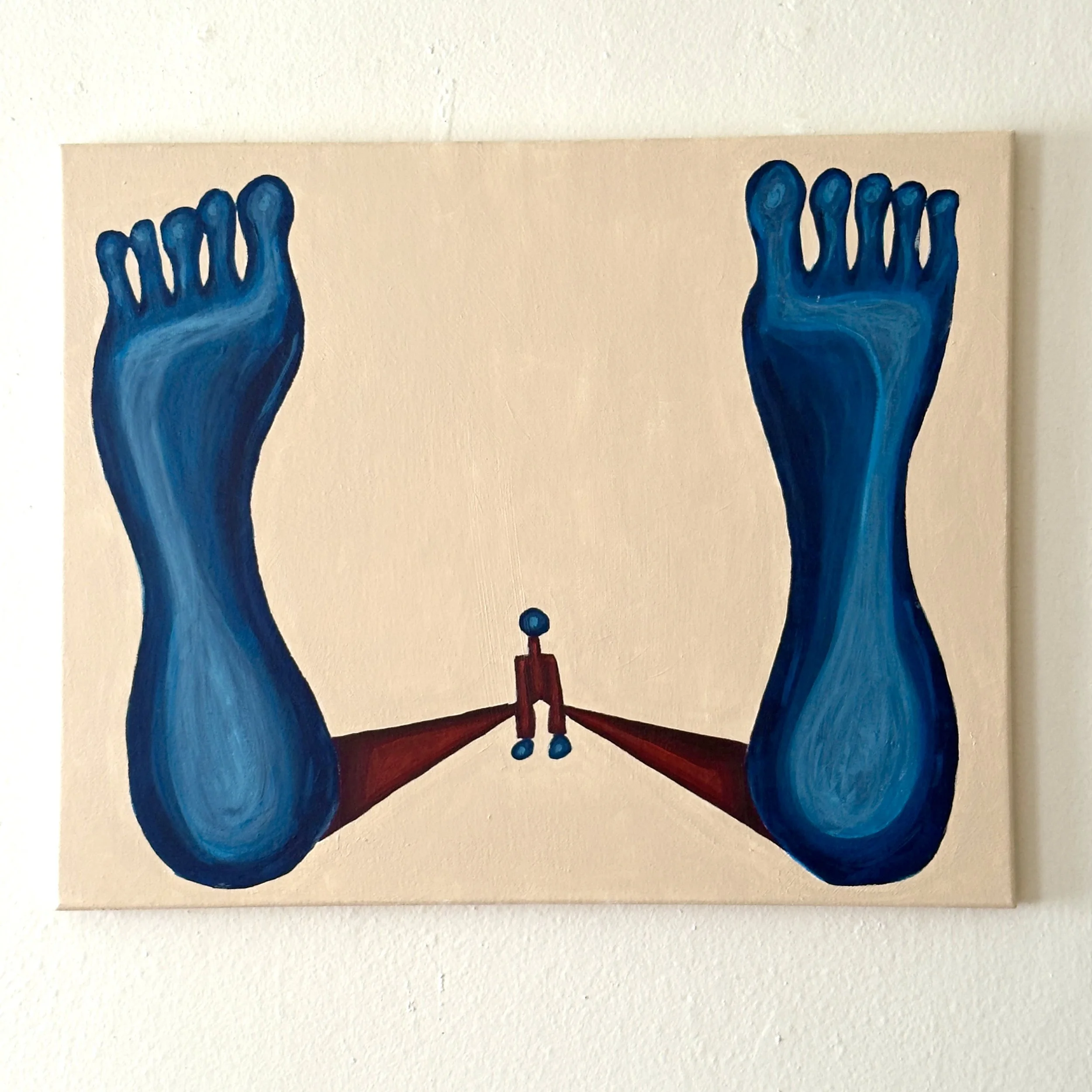 I'm good down here, 2026. Acrylic on canvas. 16" x 20" 
