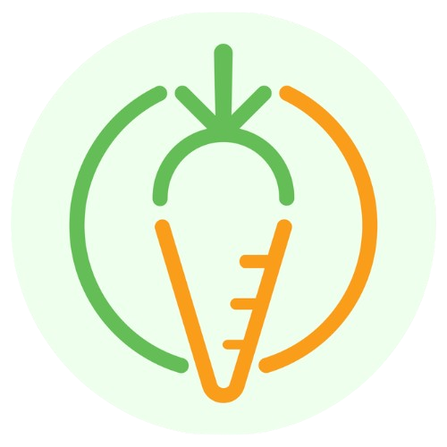 Line drawing of a carrot inside a green circle, indicating healthy eating or agriculture.