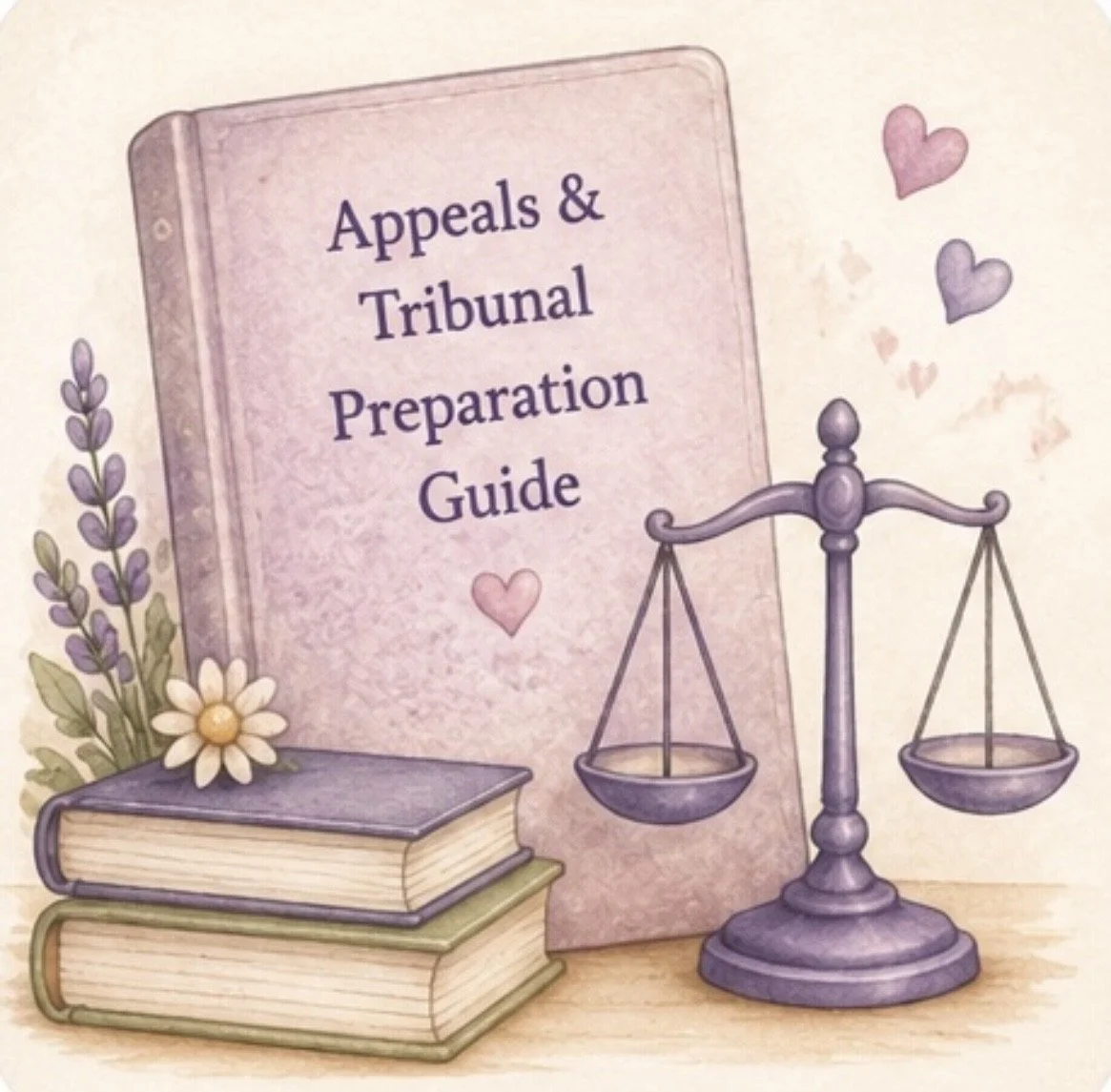 Banner promoting support with Mandatory Reconsiderations, benefit appeals and tribunal preparation, including evidence reviews, written submissions, case preparation and expert guidance throughout the appeals process.