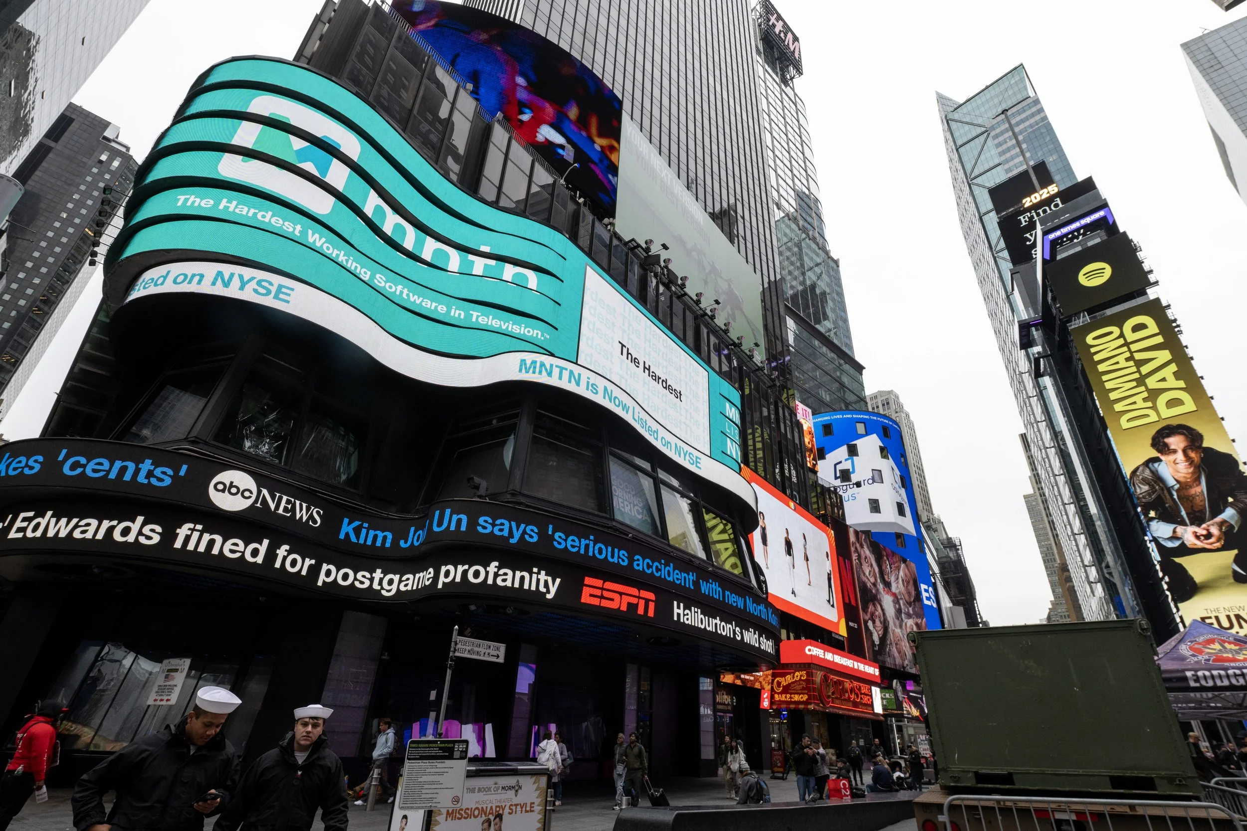 MNTN logo on display at Times Square at NYC.