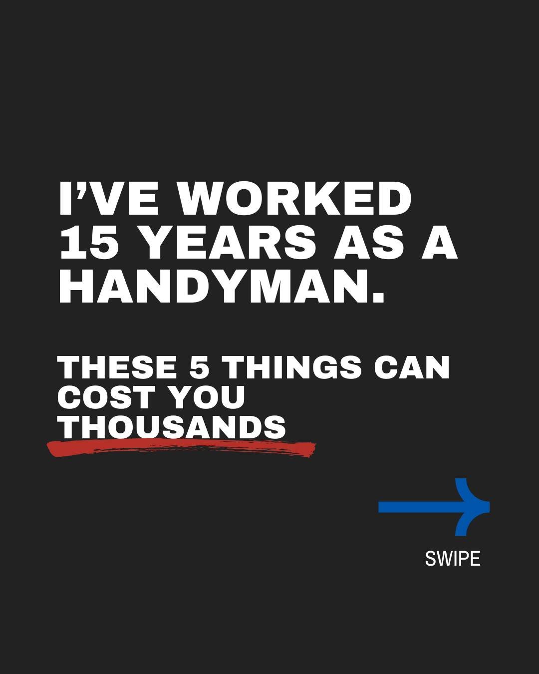 After 15+ years in the trades, I&rsquo;ve seen so many preventable problems over and over. Here are 5 things I wish every Cache Valley homeowner knew before they had to call me in a panic.

#cachevalleyut #handyman #handymantips #homeownertips #handy