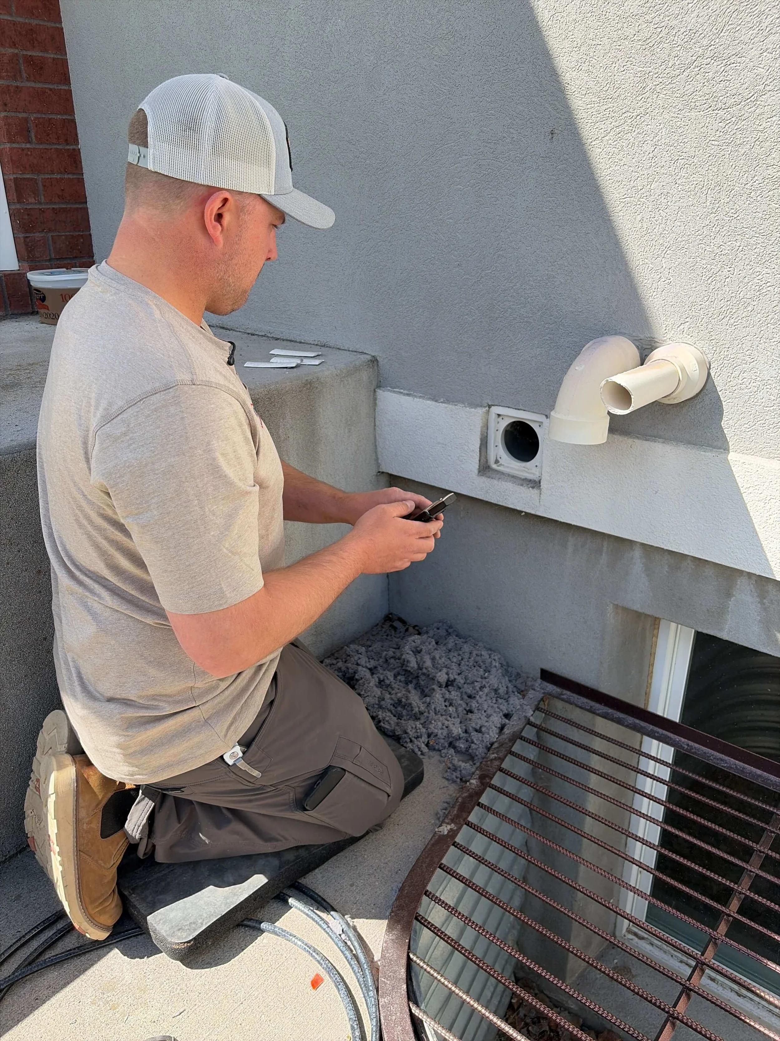 Dryer Vent Cleaning in Progress