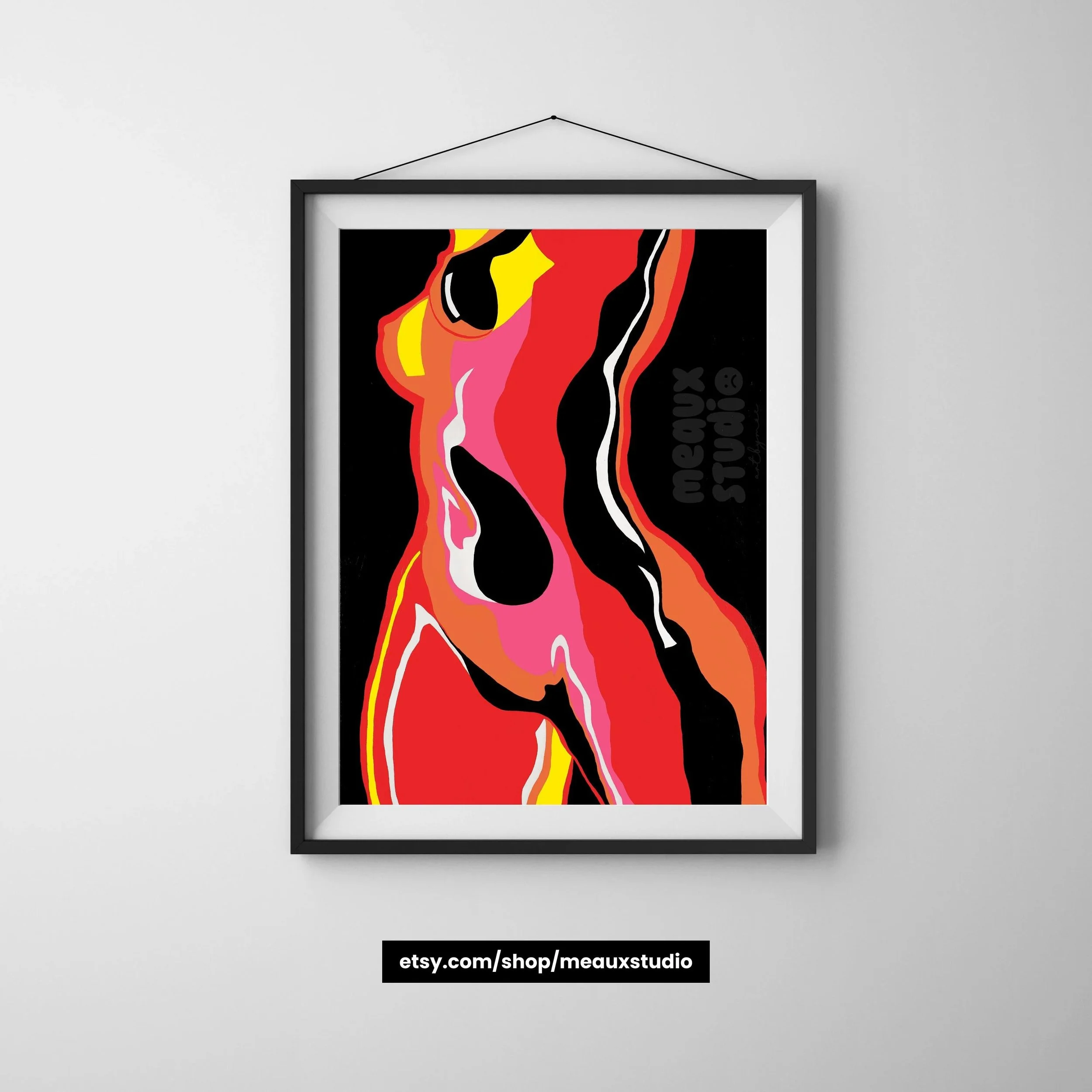 Fire and Desire Art Print – Abstract Feminist Home Decor (11x17