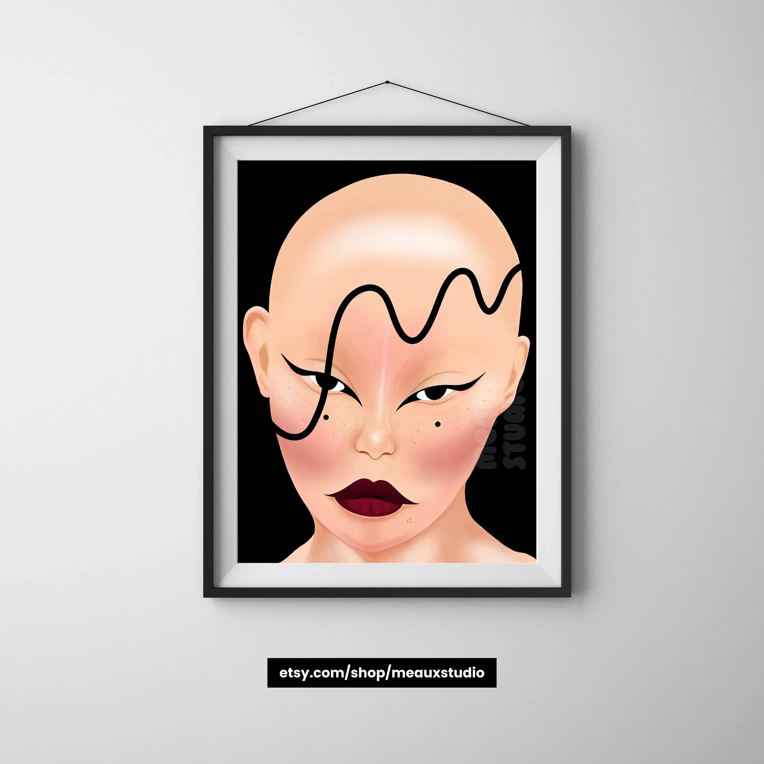 ROSIE - Line Makeup Portrait - 11 x 17 Glossy Art Print