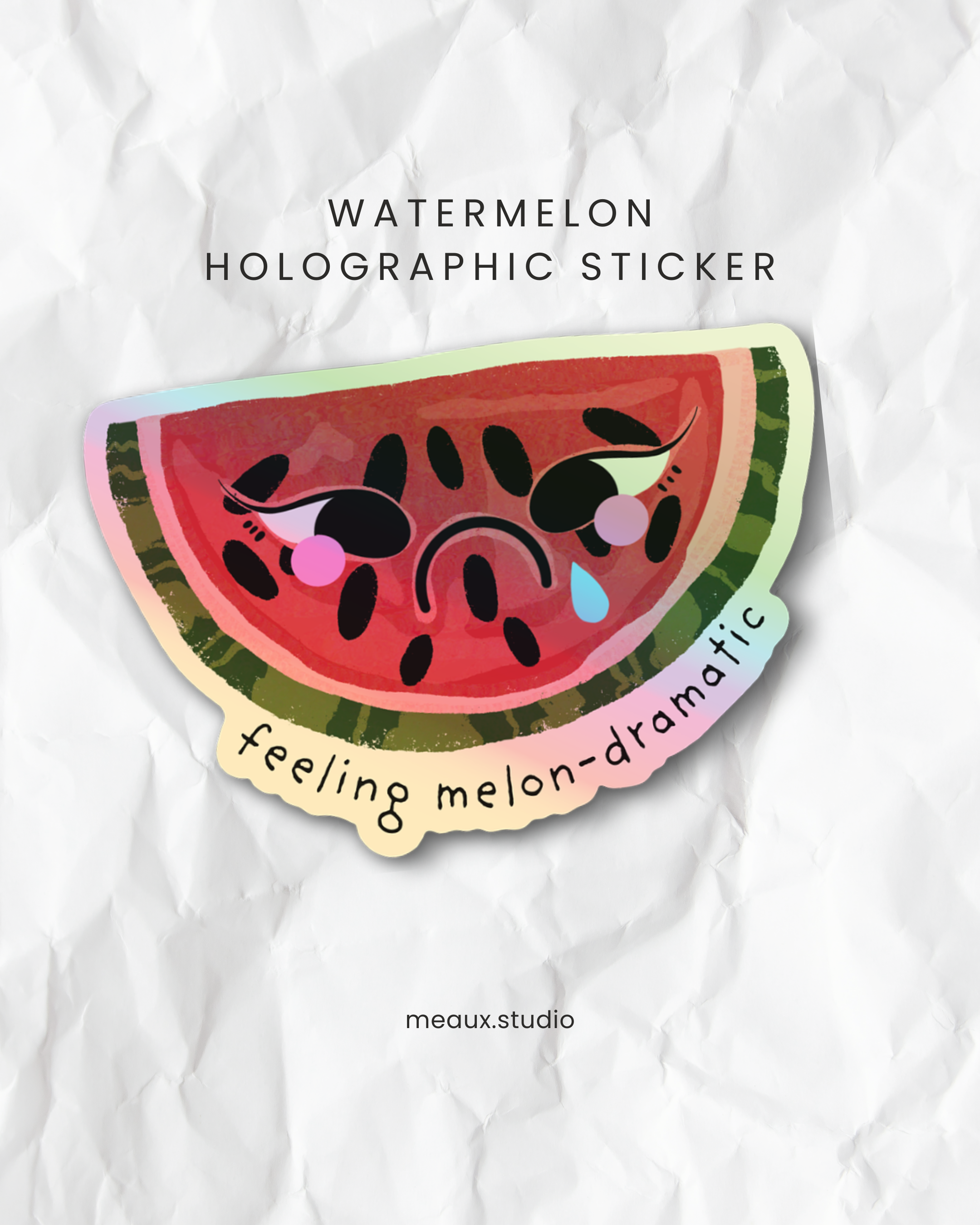watermelon holographic sticker