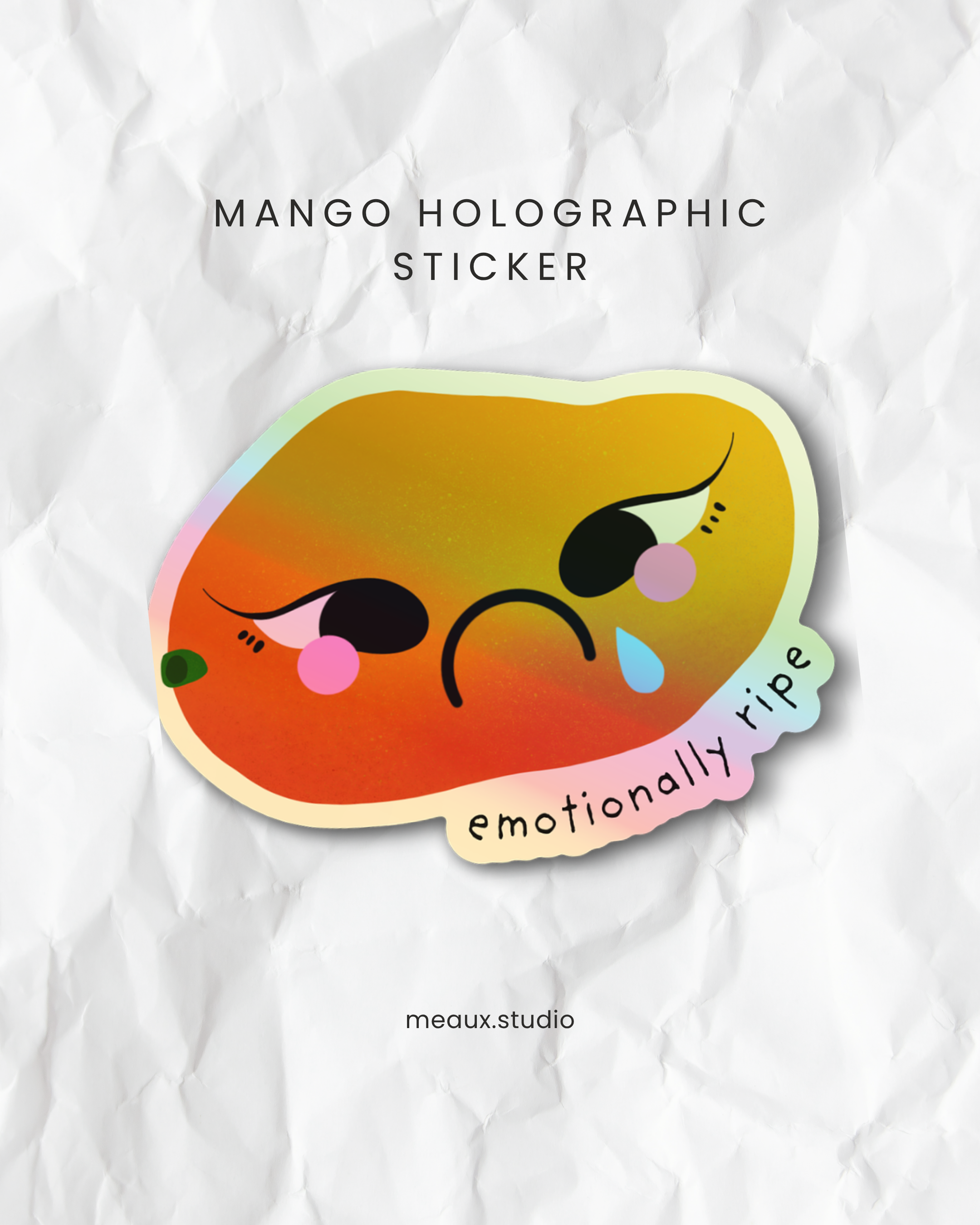 mango holographic sticker