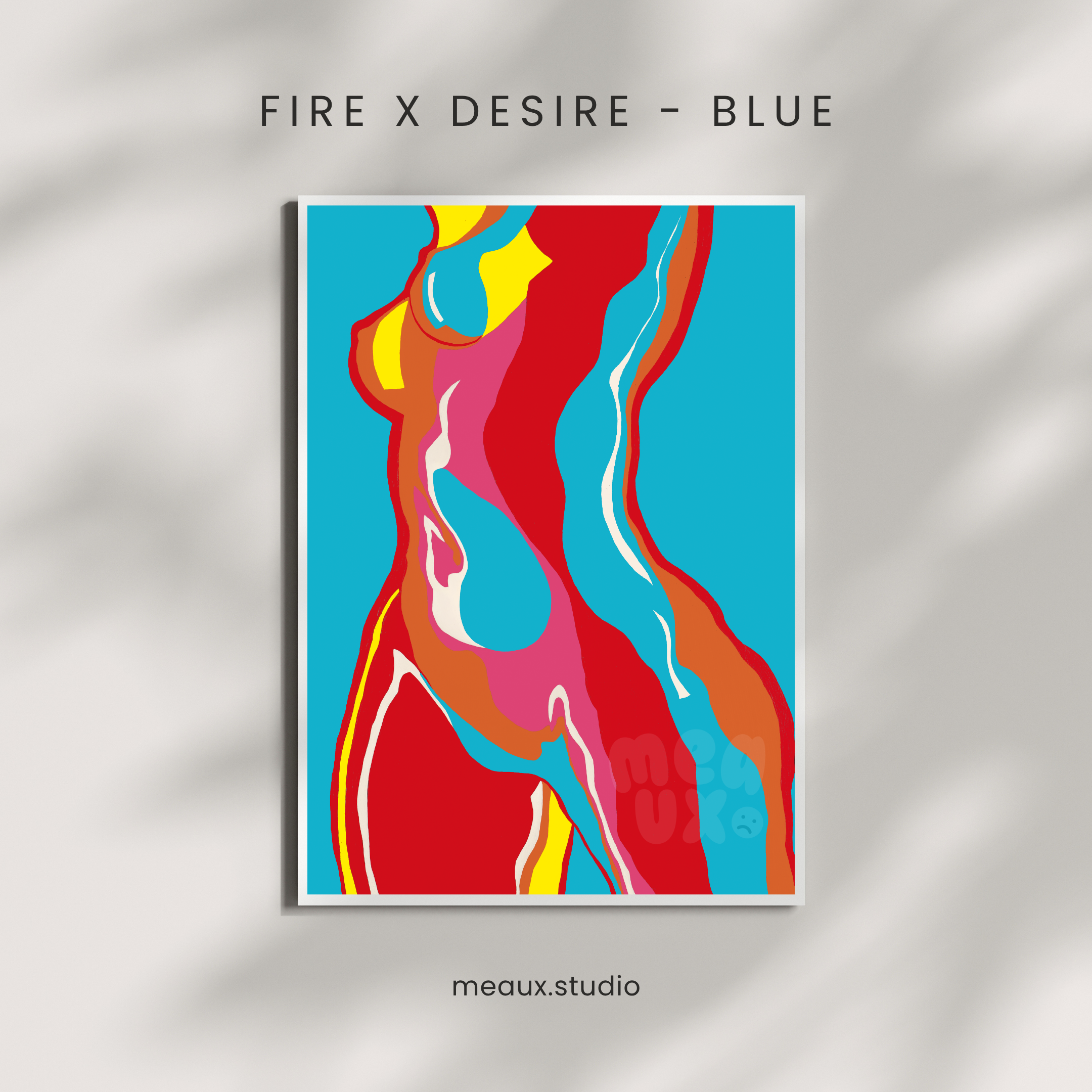 fire x desire, blue — large — unframed