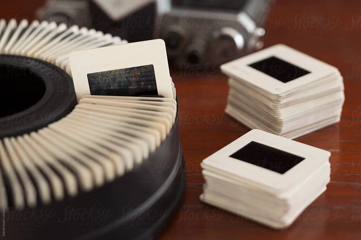Photo slides in a carousel