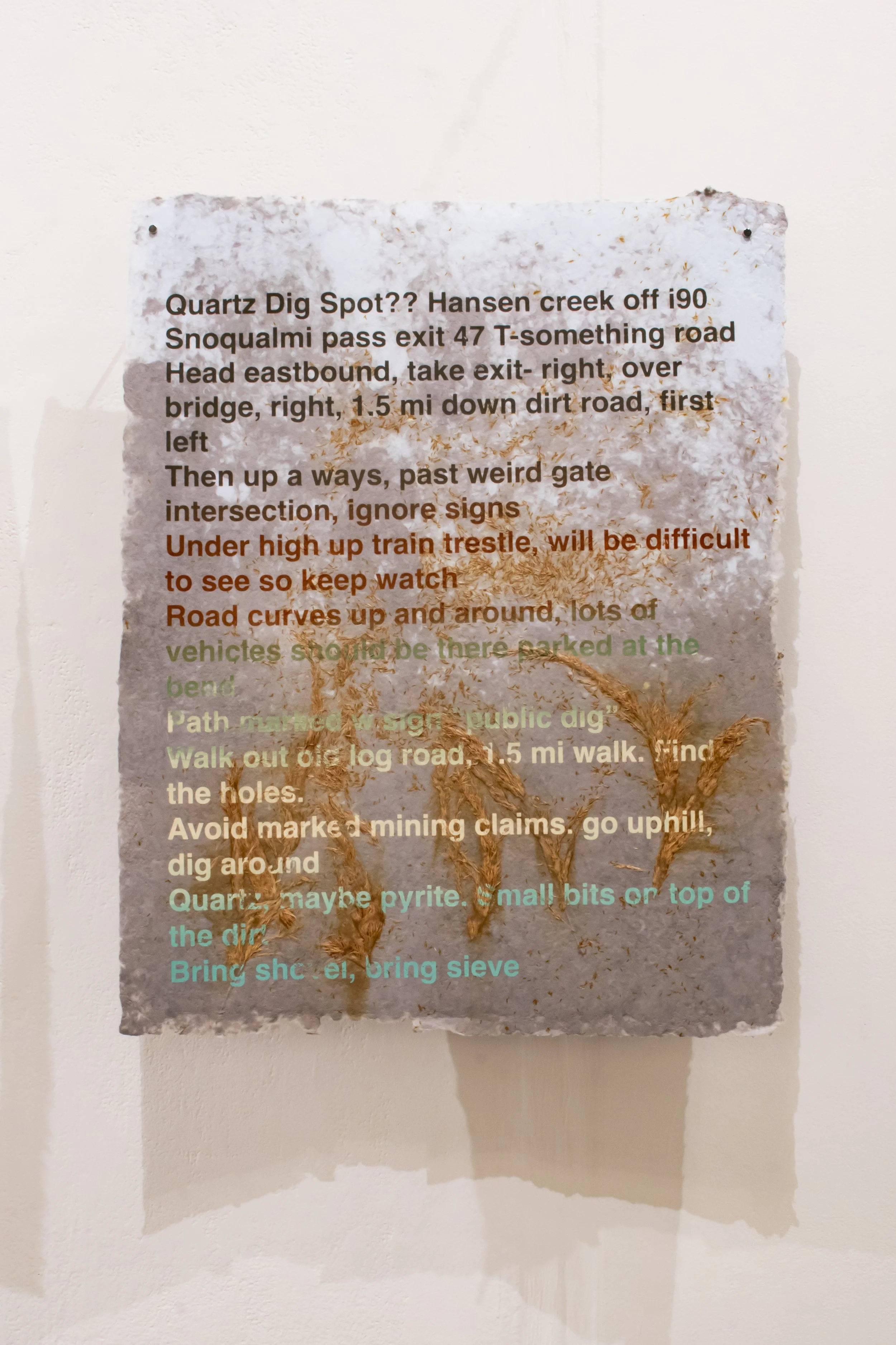 Copied from Notes App, screenprint on handmade paper, 2026