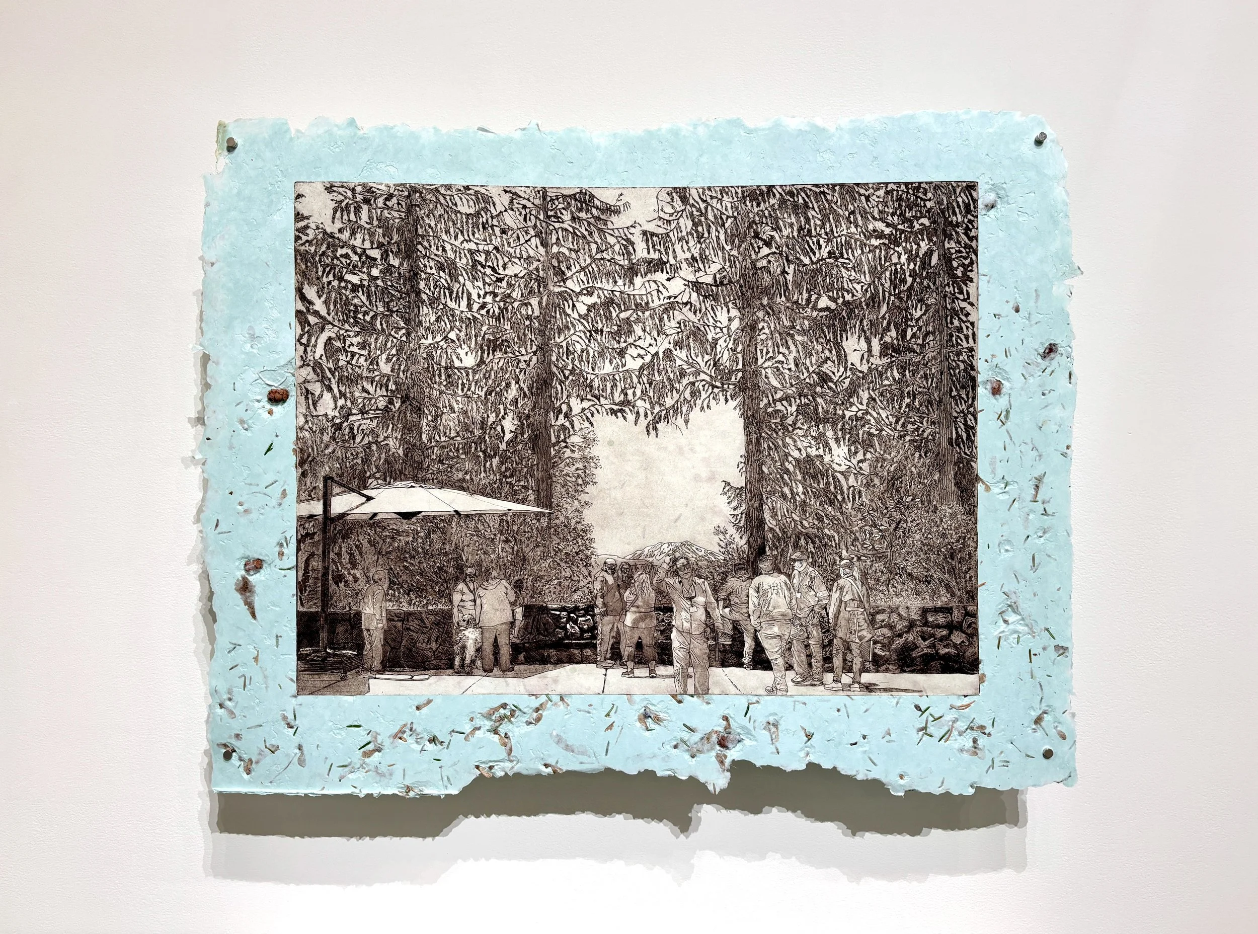 The Best Picture I Took of Mt. St. Helens, steel intaglio chine colléed onto handmade paper, 2026