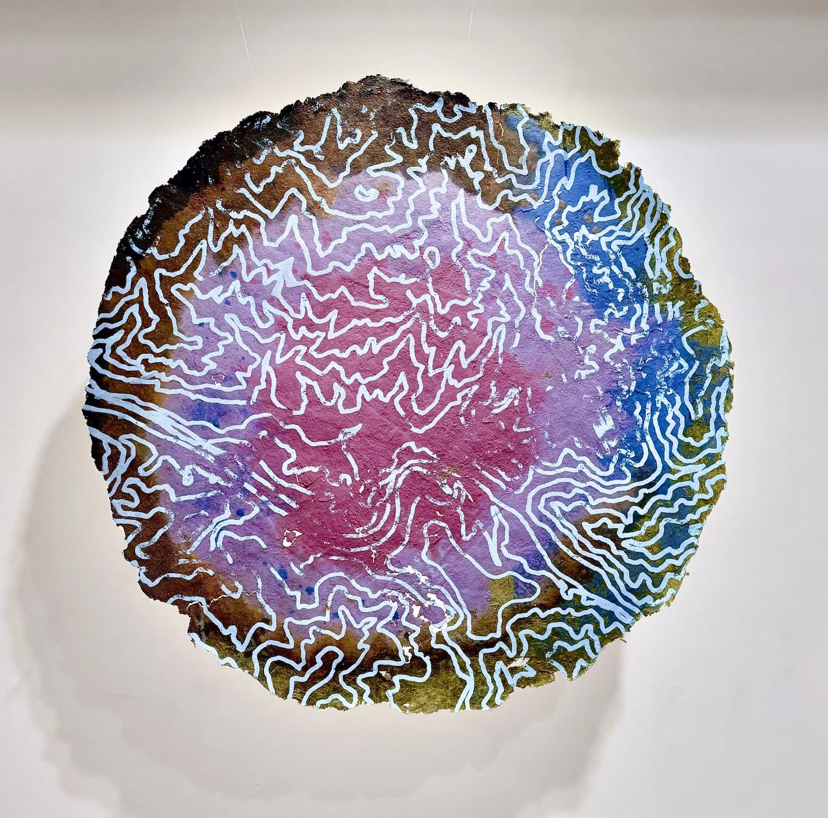 Hot Springs, NC
(35.8922341, -82.8274303), screenprint on handpaper, 48 x 48" 2024