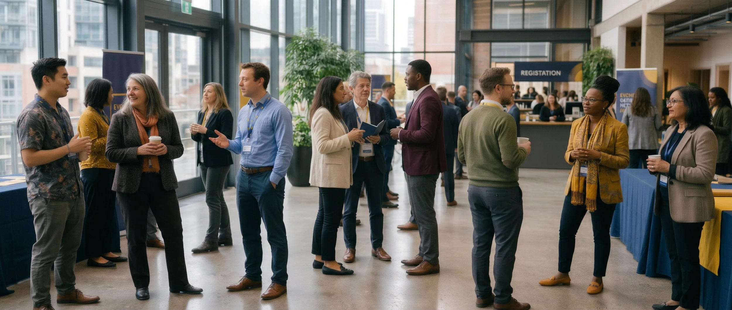 Working professionals at a CO.LABx networking event.