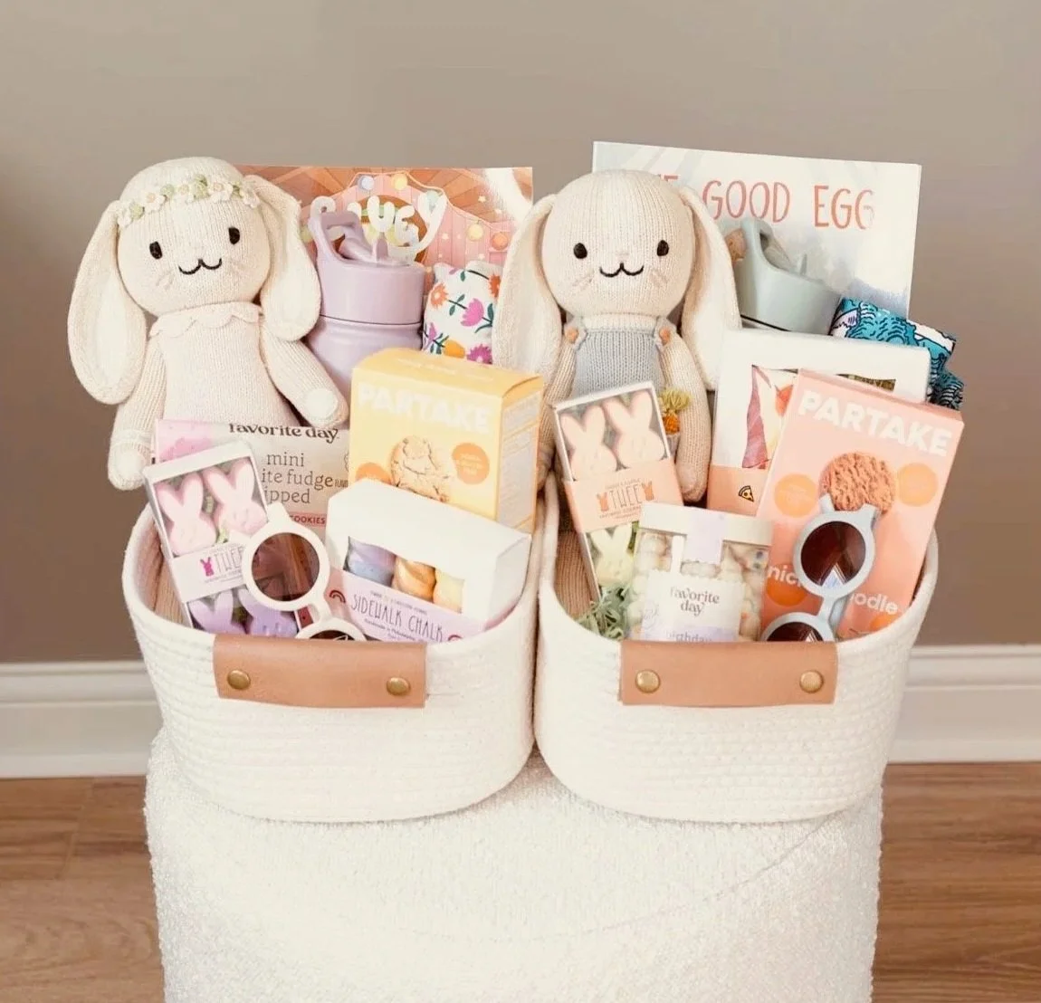 Two woven gift baskets created in Sandpoint, Idaho.  These intentional gifts are perfect for any celebration, birthday, or event.