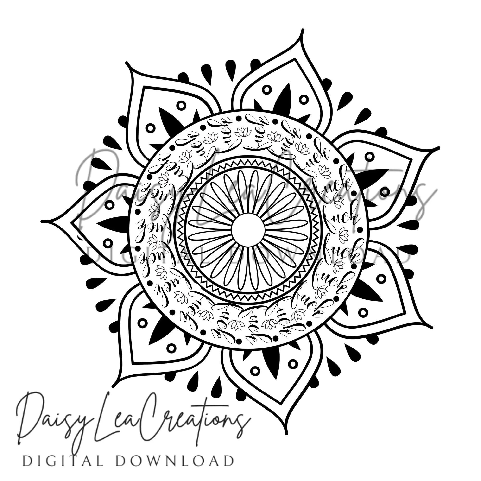 f*ck Mandala | Adult Humor | PNG | Digital Download