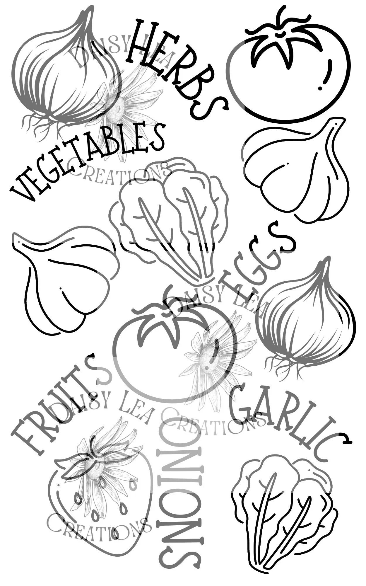 Fruits & Veggies background |SVG| Cut File