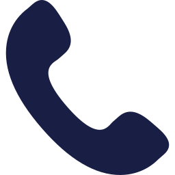 Silhouette of a classic telephone handset in dark blue.
