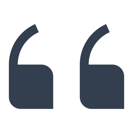 Two large dark gray quotation marks on a black background.