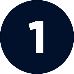 A dark circle with a large number 1 in the center.