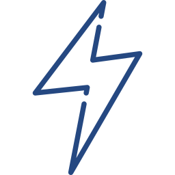 A blue lightning bolt symbol on a black background.