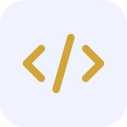 Code brackets icon with a forward slash in the center