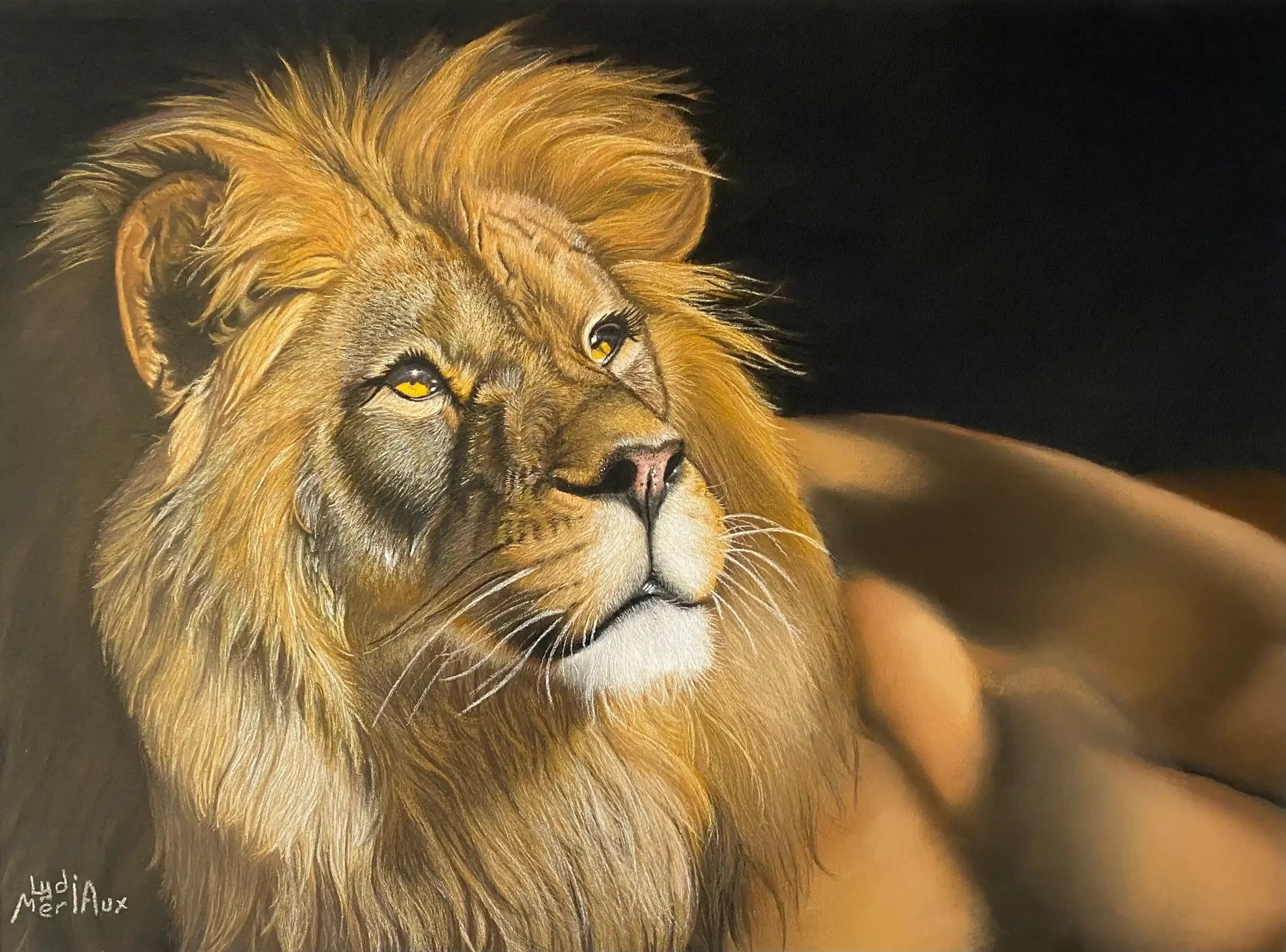 Le King — Pastel sec original de Lydia Mériaux
