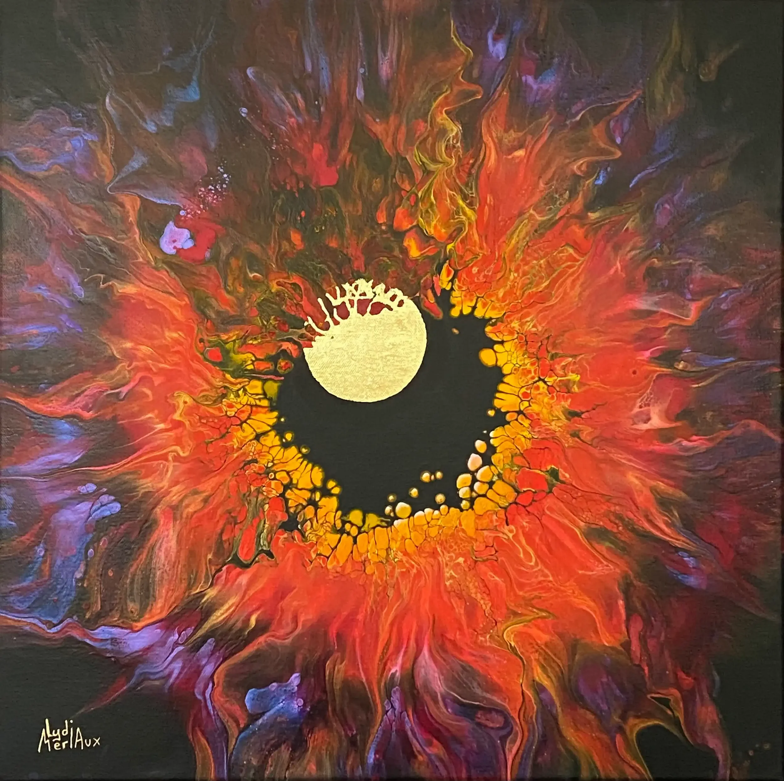 Passion Astrale — Acrylique fluide originale de Lydia Mériaux