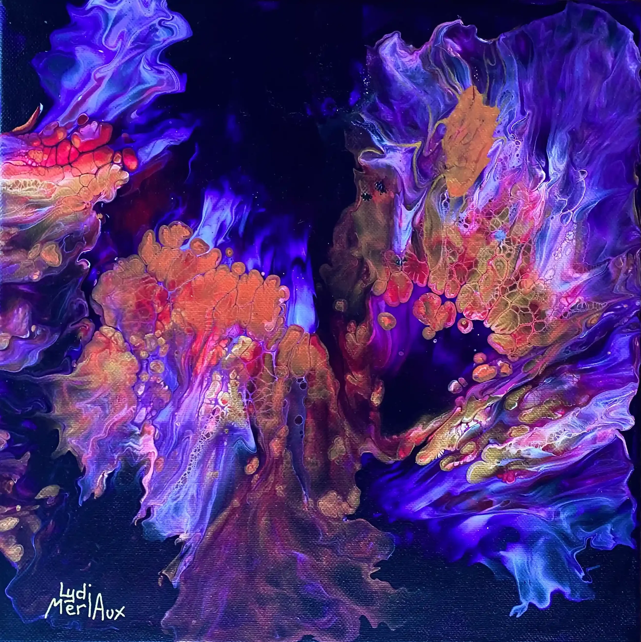 Corail — Acrylique fluide originale de Lydia Mériaux