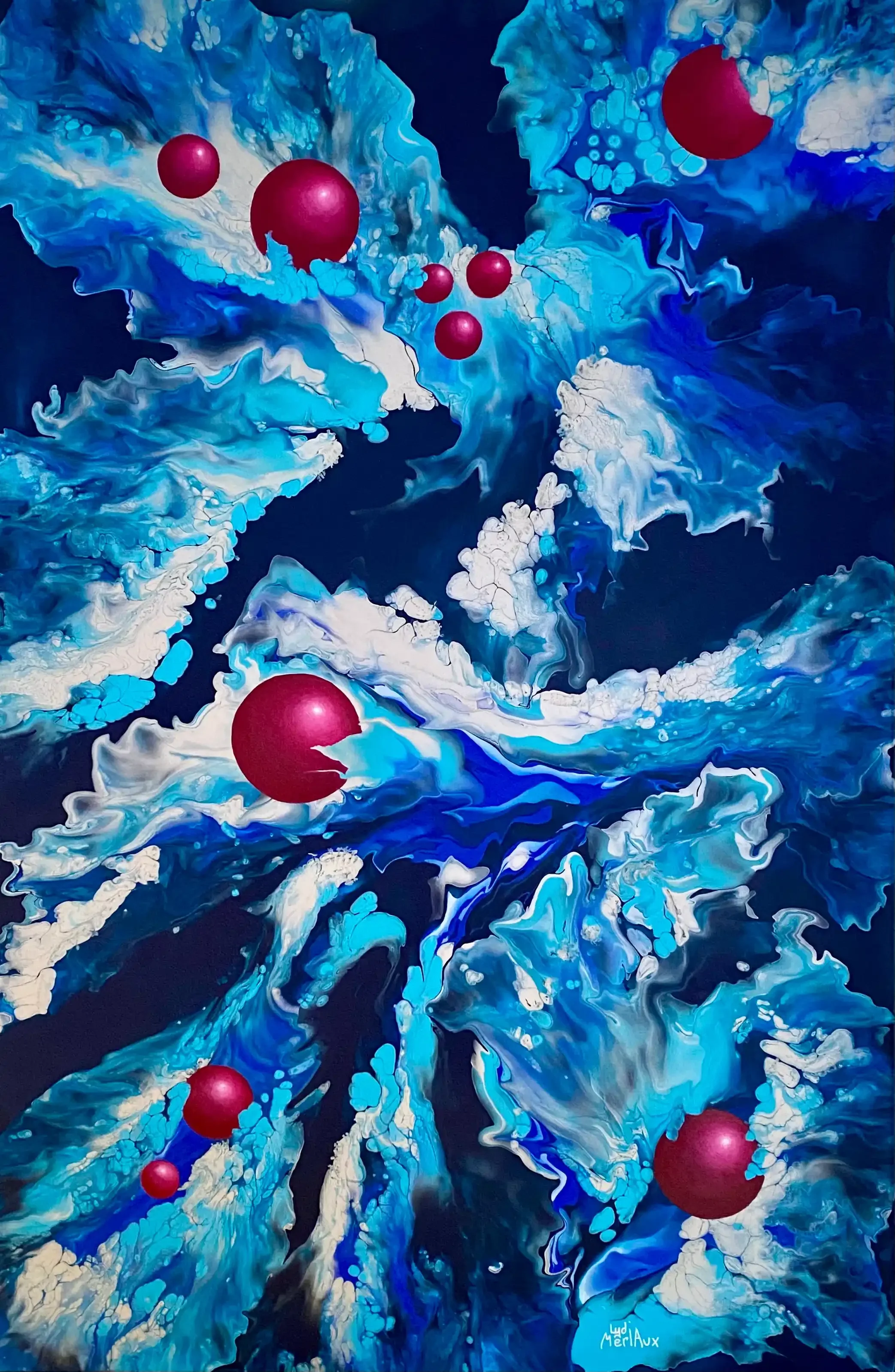 Perles Astrales — Acrylique fluide originale de Lydia Mériaux