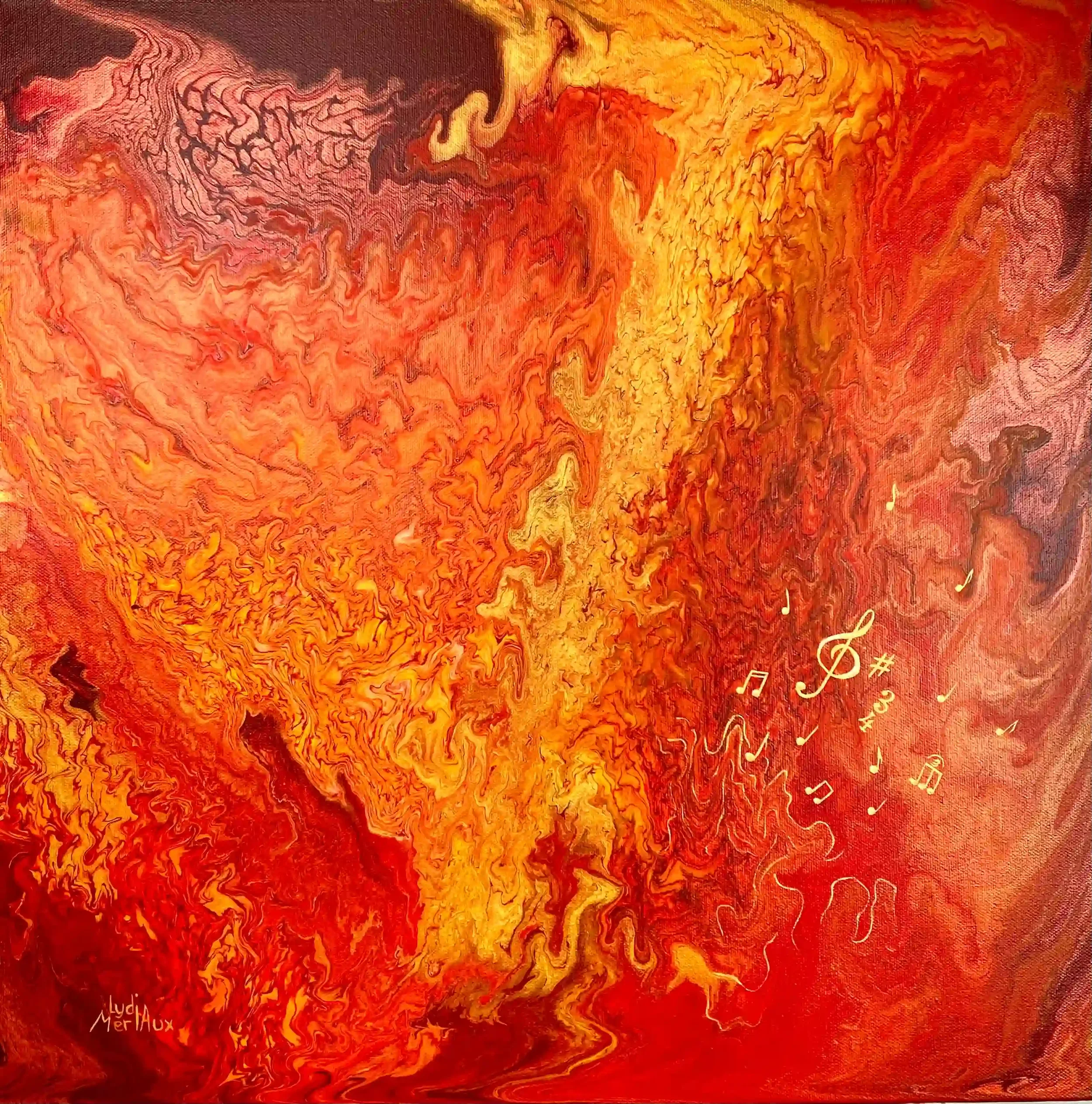 Saxo Vibrato — Acrylique fluide originale de Lydia Mériaux