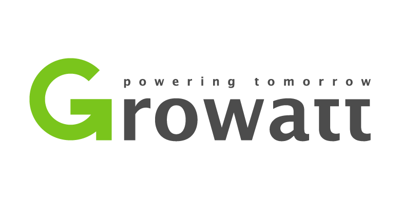 Logo de la empresa Growatt con la frase "poderisando el mañana"
