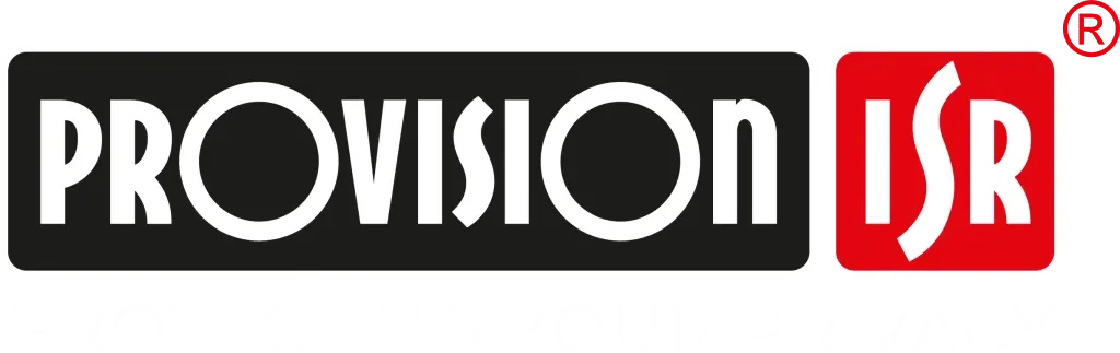 Logotipo de la empresa Provision SR en negro con rojo