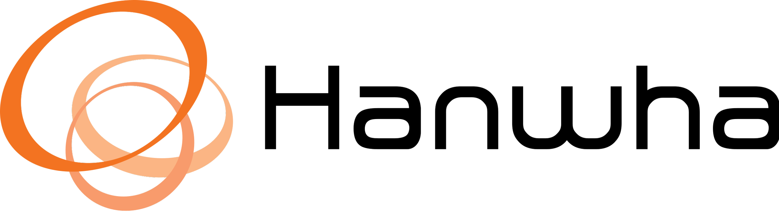 Logotipo de Hanwa en color negro con logo naranja