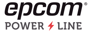 Logo de Epcom Power Line con texto y símbolo de rayo.