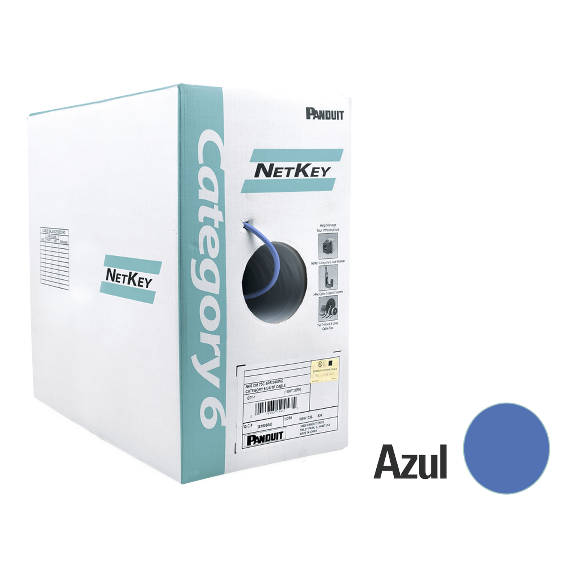 Cable Panduit CAT6 Azul
