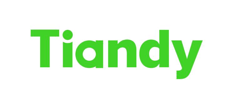 Logotipo con la palabra 'Tiandy' en letras verdes