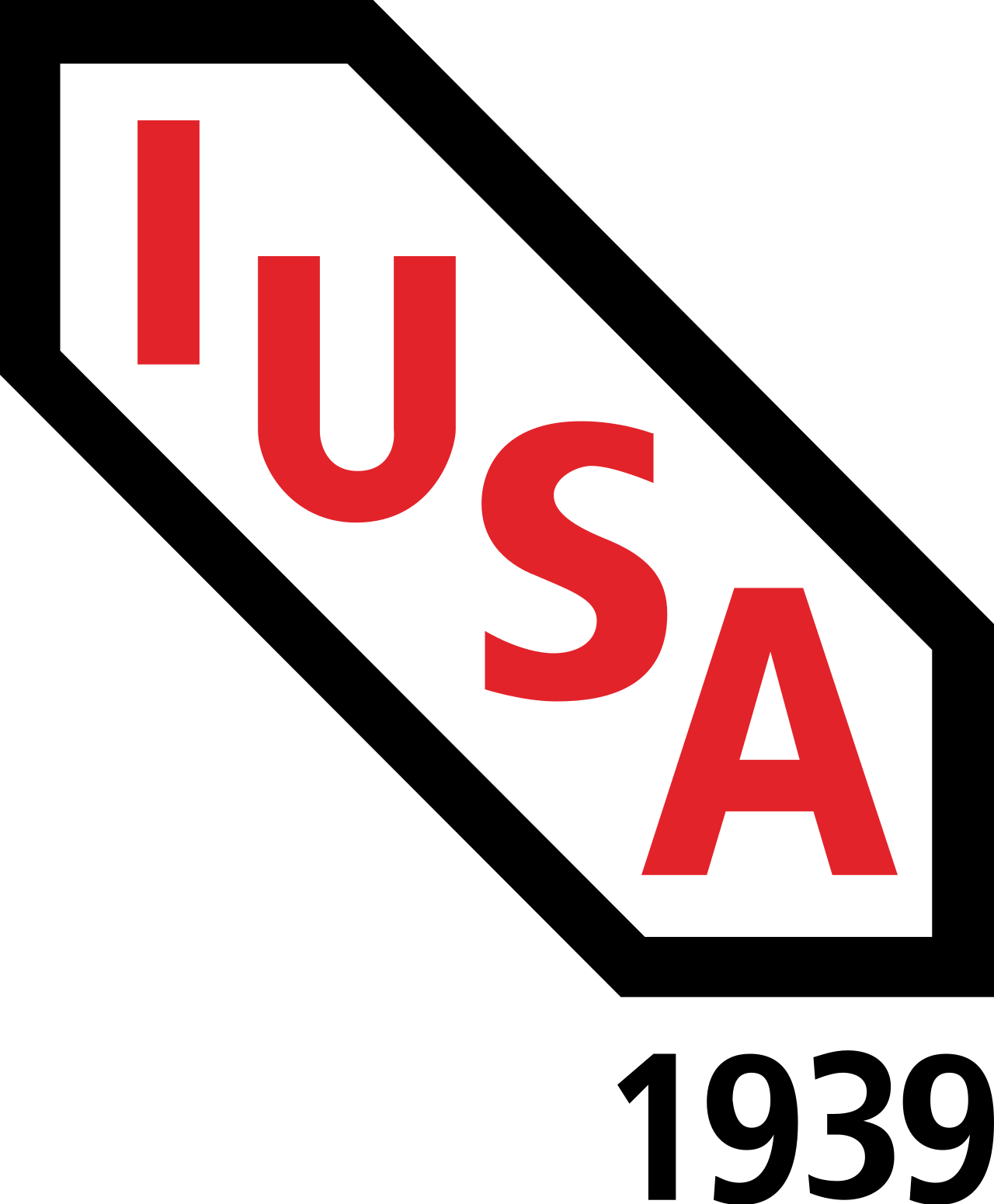 Logotipo de IUSA en color rojo
