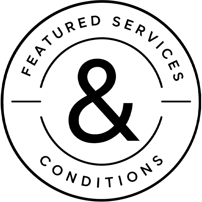 Featured services and conditions section badge